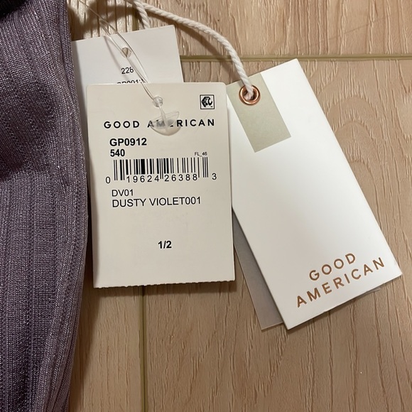 Good American Wide Rib Shine Ankle Legging, Dusty Violet, sz 1/2 (US S/M) - Picture 8 of 11